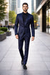 Mens Prom Tuxedo Paisley Suit - Wedding Floral Suit- Midnight - Royal - Navy Blue Wedding Jacket + Vest + Pants