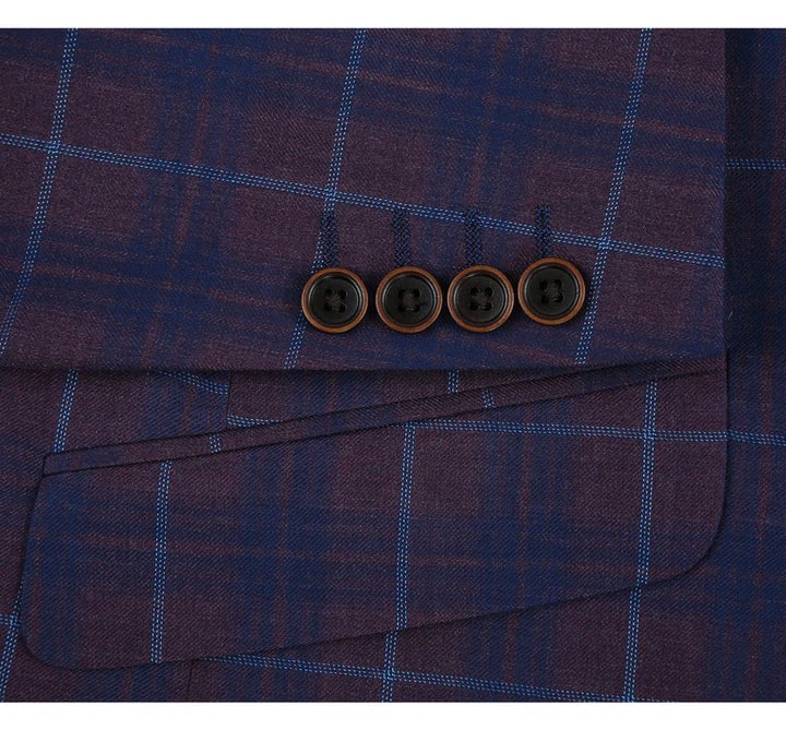 Mens Purple Paisley Blazer - Big and Tall Sport Coat With Bowtie