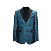 Blue Turquoise Alberto Nardoni Paisley Pattern Blazer