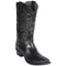 J Toe Cowboy Boots - J Toe Western Boots - Los Altos Boots - Mens Dress Cowboy Boot - Low Priced Black Lizard Cowboy Boots J-Toe- in Black
