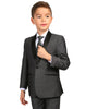 Boys Vested Shawl Collar Wedding Tuxedo in Charcoal Grey