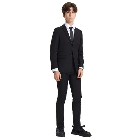 Exclusive Stacy Adams 5pc Boys Suit Slim-Fit, Black