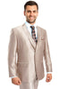 Men's Two Button Vested Shiny Sharkskin Wedding & Prom Fashion Suit in Champagne Light Tan