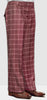 Statement Mens Brick Red Plaid Wool Wide Leg Pants