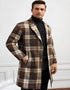 Plaid Wool Overcoat – Brown & Camel Mixed Color Topcoat