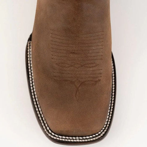 Ferinni Boot - Mens Dress Cowboy Boot - Ferrini Men's Hunter Square Toe Boots Handcrafted - Brown