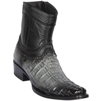 Los Altos Boots - Mens Dress Cowboy Boot - Low Priced Ankle Caiman Tail Boots- in Grey