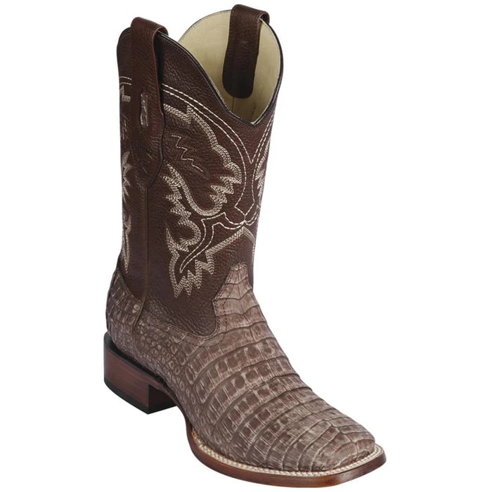Los Altos Boots - Mens Dress Cowboy Boot - Low Priced  Square Toe Cowboy Suede Boots Cognac- in Cognac main image 1