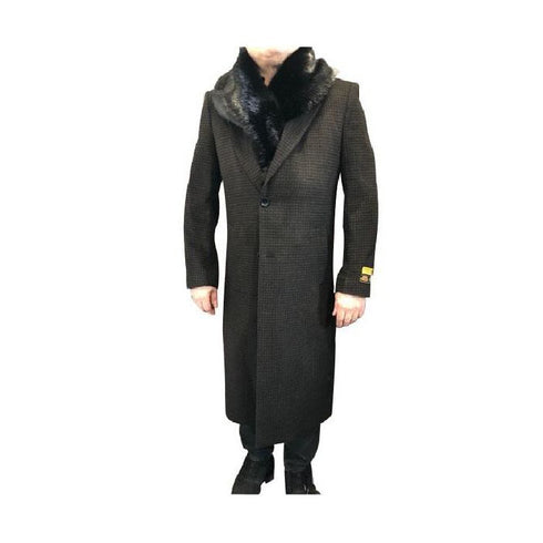 Brown Alberto Nardoni Two Handwarmer Side Pockets Topcoat