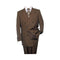 Brown Button Closure Peak Lapel Alberto Nardoni Wool Suit