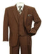 Pleated Dress Men Suits - Mens 2 button Pleated Pant Brown Double Breasted Suit
