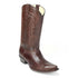 Los Altos Men's Brown Genuine Ostrich Leg Snip Toe Boots