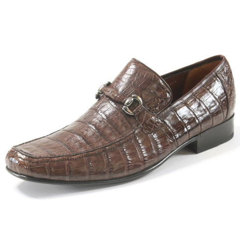 Los Altos Brown Genuine Caiman Crocodile Belly Slip-On Loafers