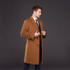 Brown One Chest Pocket Three Button Single Breasted Over Coat