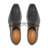 Golfo Derby Brown Plain Toe Crocodile Shoes By Mezlan Made In Spain Brand