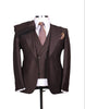 Great Gatsby Suit - Double breasted Vest - Big Peak Lapel Vintage Suit No Pleated Pants in color Brown