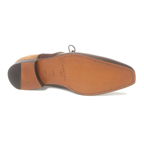 Men Brown and Cognac Suede Wing Tip Oxford By Mezlan Made In Spain Brand
