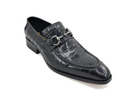 Carrucci Buckle Loafer w Gator Embossed Leather