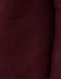 Mens Linen Suit For Beach Wedding - Summer Suit in Burgundy