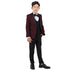 New Perry Ellis Boys Burgundy Tuxedo Set, Solid 5-Piece Black Shawl Collar
