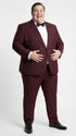 Men's Burgundy and Burgundy Shawl Lapel Tuxedo Suit | Classic Formal Wedding Prom Dinner Jacket Set