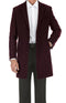 Burgundy Fall/Winter Essential Slim Fit Overcoat Wool Blend