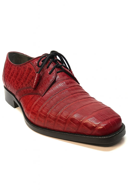 Los Altos All-Over Crocodile Lace Up Dress Shoes