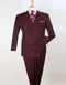 Pleated Suit - Mens Suits With Pleated Pant - Regular Fit Suit - Burgundy Suit