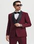 Mens Burgundy Prom Tuxedo - Maroon Wedding Dinner Designer Suit