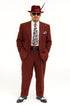 Burgundy Pinstripe Zoot Suit – 3 Piece 1920s/1930s Gangster Outfit (Jacket and Pants and Vest)  Vintage Fashion