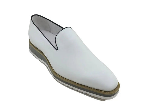 Burnished Wholecut Loafer Lightweight Sole White