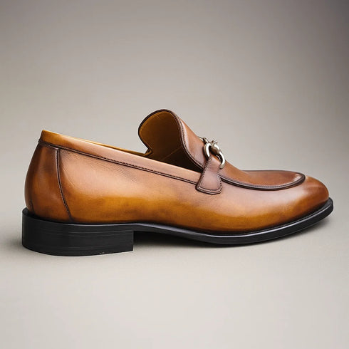 Burnished Calfskin Horsebit Loafer