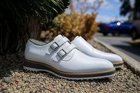 Carrucci Burnished Double Monk Whole Cut Shoe