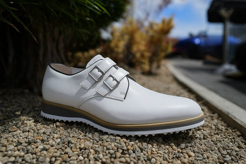 Burnished Double Monk Whole Cut Shoe