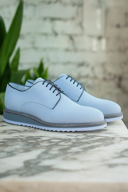 Burnished Lace-up Leather Derby