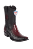 Wild West Botas de Pata de Avestruz Horma Dubai Toe Faded Burgundy