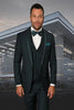 Statement Men's Hunter with Trim Lapel Vested 100% Wool Tuxedo