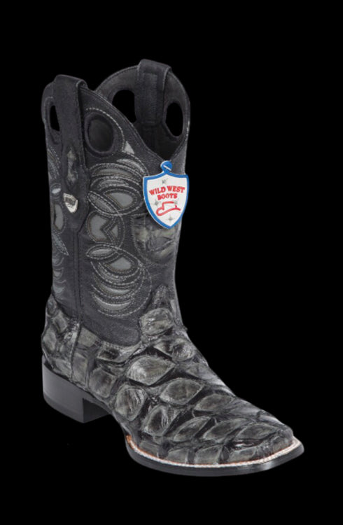Bota de Pirarucu Original Horma Punta Cuadrada Wild West