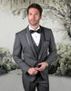 Statement Men's Charcoal Vested with Shawl Lapel Tuxedo and Bowtie