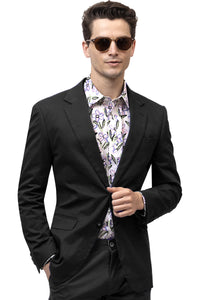 Men's Modern Fit Casual Summer Chino Blazer in Black