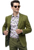 Men's Modern Fit Casual Summer Chino Blazer in Olive Green