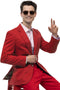 Men's Modern Fit Casual Summer Chino Blazer in Red