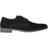 Bravo Mens Formal Suede Style Wedding & Prom Cap Toe Dress Shoe in Black