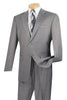 Mens 2 Button Modern Fit Texured Weave Suit in Grey