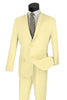 Mens Basic 2 Button Classic Fit Poplin Suit in Ivory