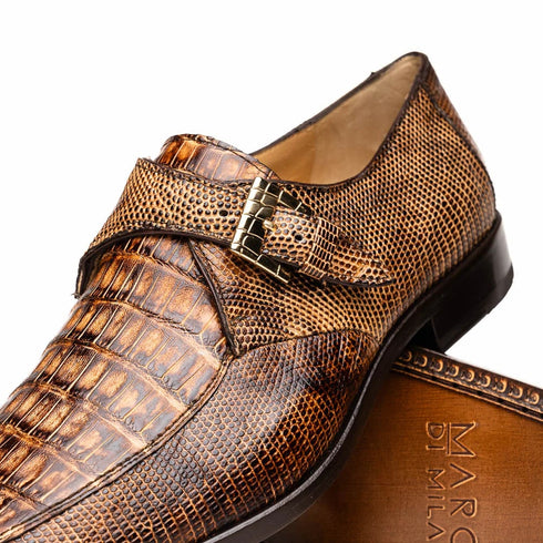 Marco Di Milano Toluca Rustic / Orix Monk Strap Lizard & Crocodile Monk-strap Loafers