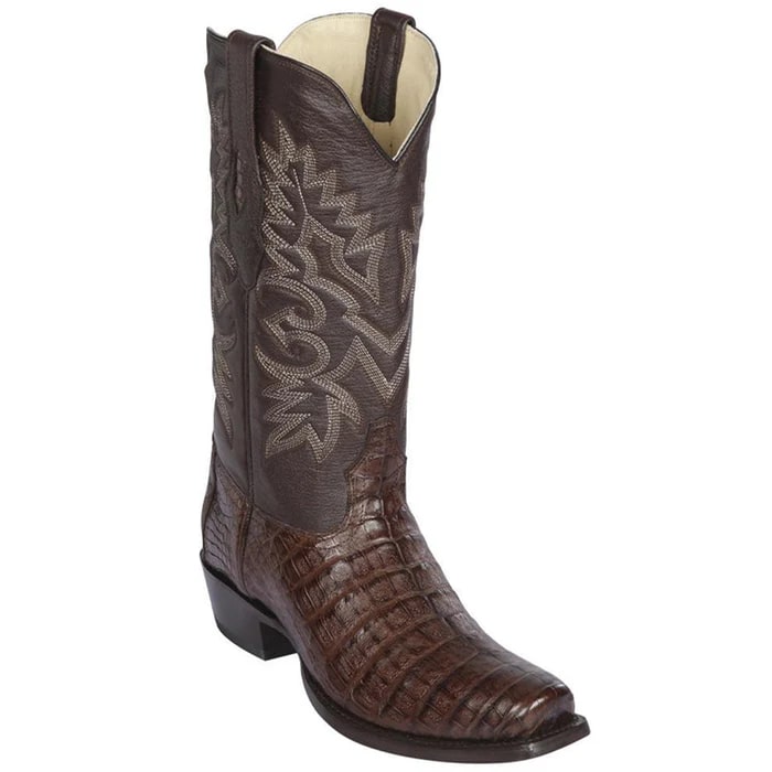 Los Altos Boots - Mens Dress Cowboy Boot - Low Priced Sahara Stone Caiman Square Toe Boots- in Stone main image 0