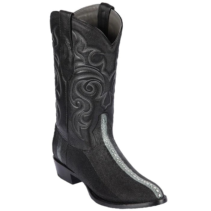 Los Altos Boots - Mens Dress Cowboy Boot - Low Priced Sharkskin Boots - in Black main image 1