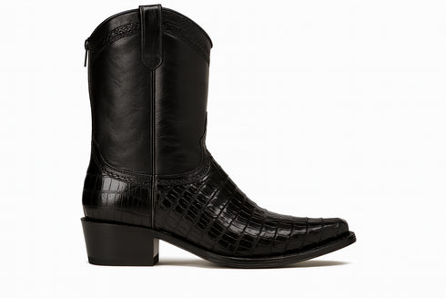 Caiman Tail Short Black Boots