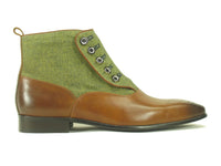 Carrucci Calfskin Button Up Slip-On Boot